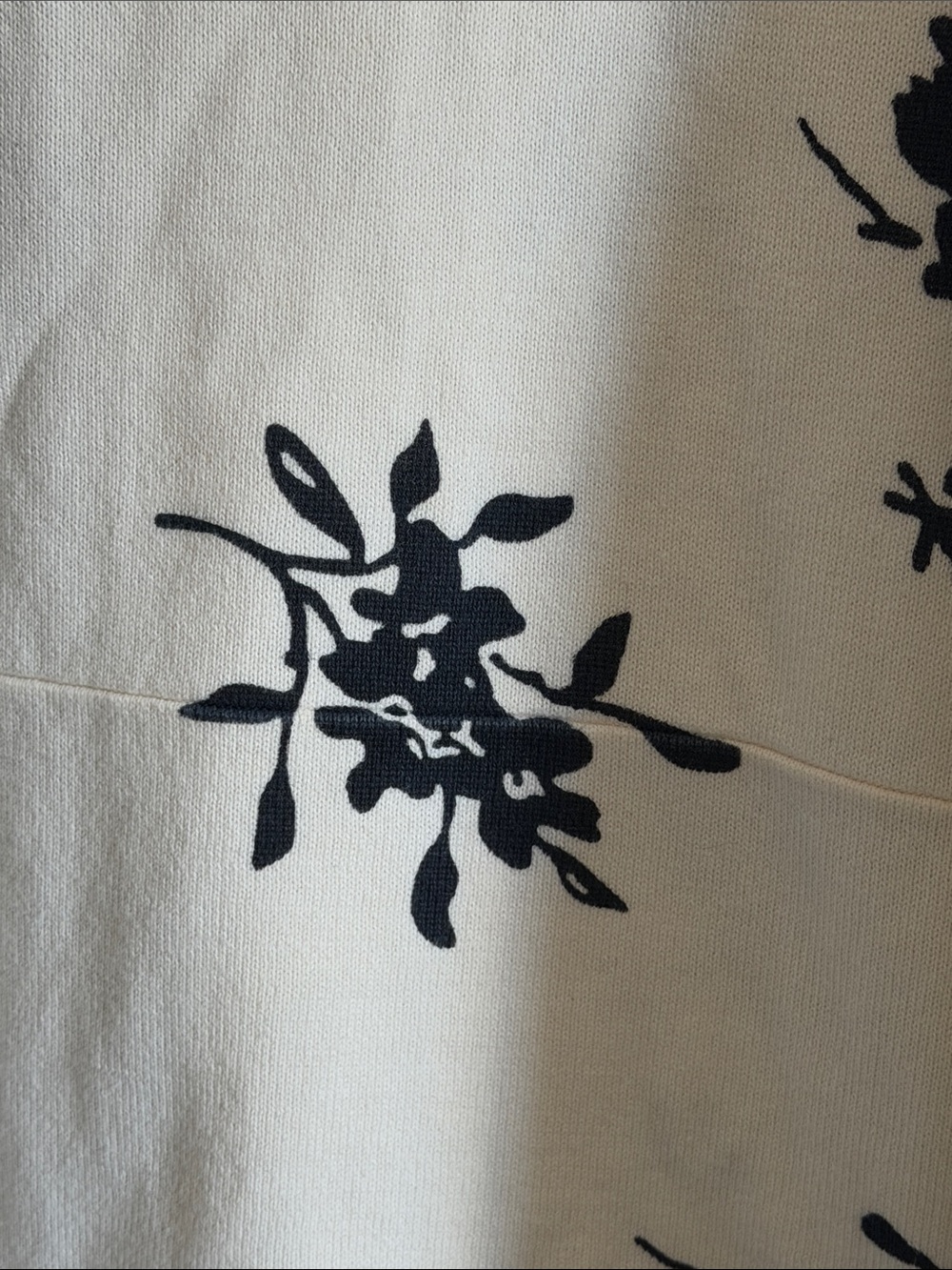 Christopher & Banks Navy Blue and Cream Floral Button-Front Cardigan - Picture 5 of 9